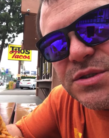 Jack Black eating Tito's Tacos